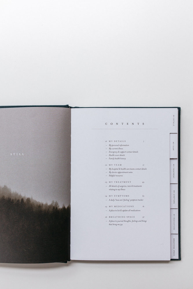 A look inside Care + Notes, a journal by the grace files