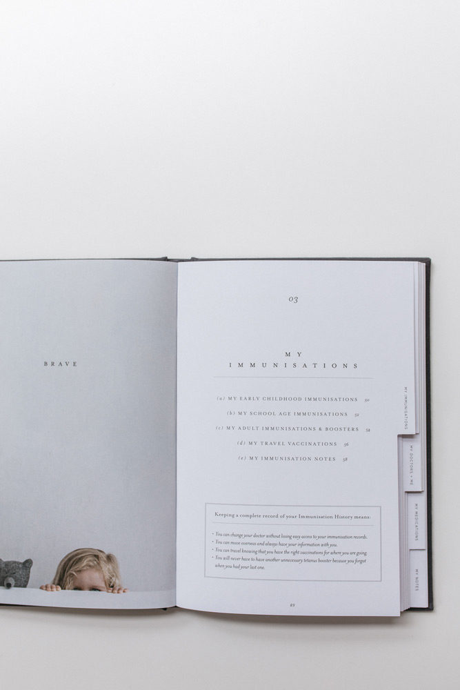 A look inside Life + Notes, a childhood health journal by the grace files